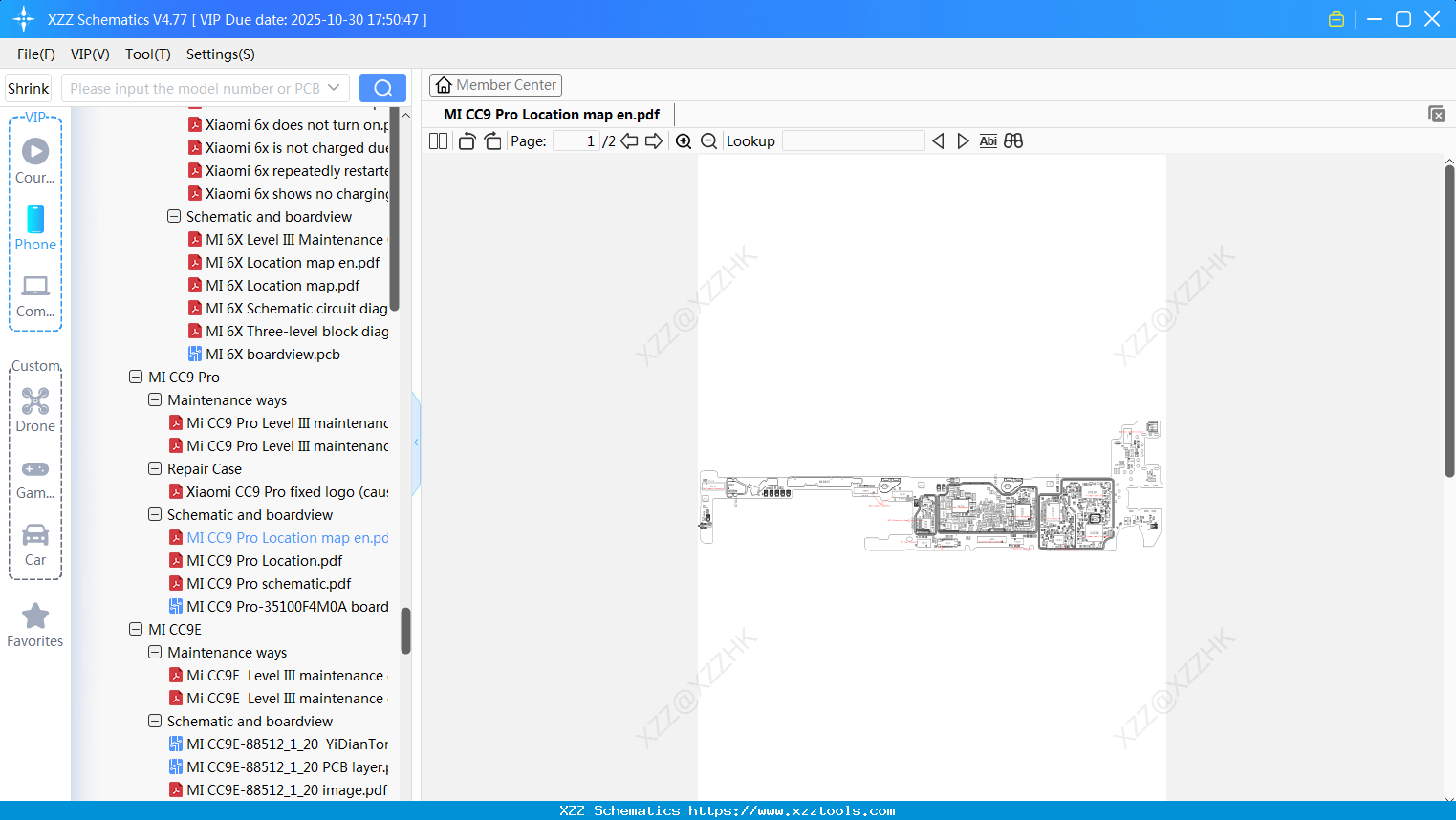 Xiaomi MI CC9 Pro Location Map En